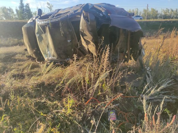 В Александровском районе житель Башкортостана перевернулся на «Мазде»