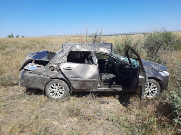В Беляевском районе перевернулся «Датсун»