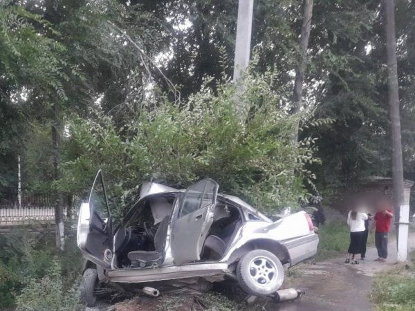 В Новотроицке «Опель» въехал в столб