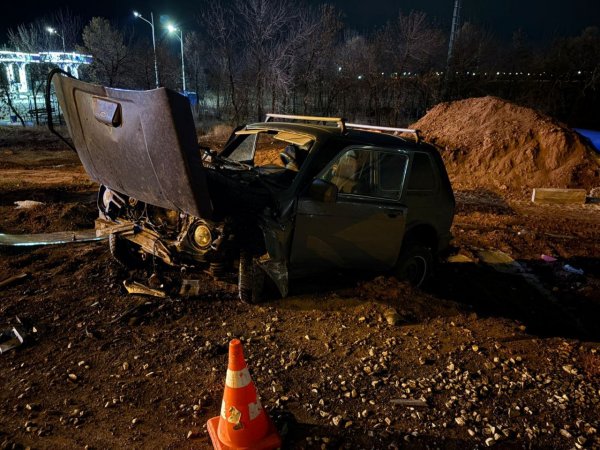 В Оренбурге «Нива» слетела с дороги, водителя госпитализировали
