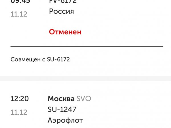 В аэропорту Оренбурга отменили два московских рейса