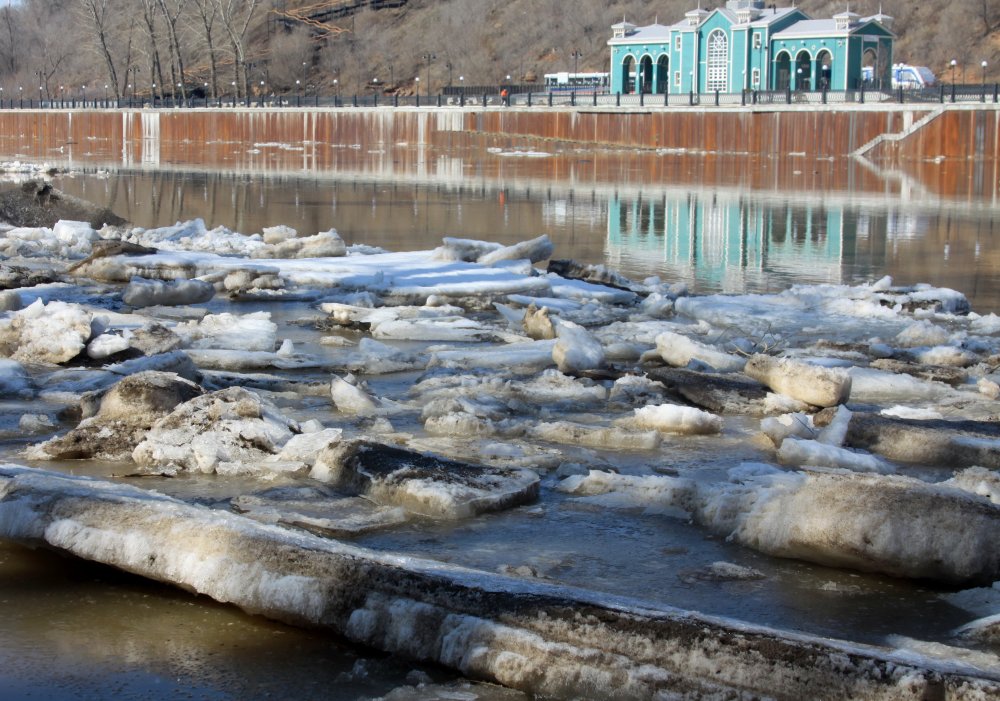 Ледоход на реке Урал в Оренбурге. Фото 1743.ru