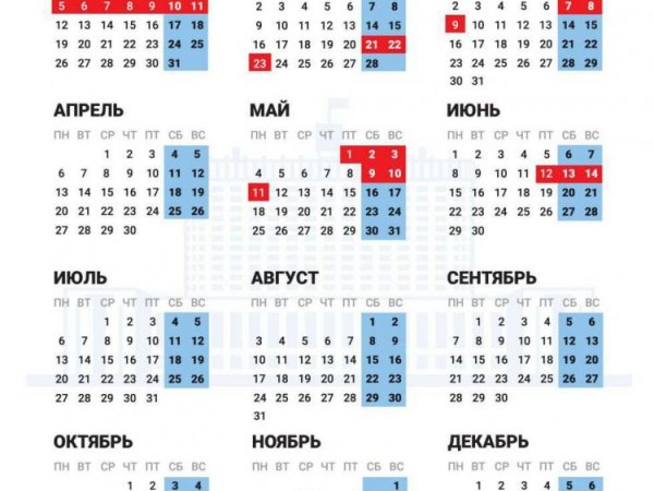 В 2026 году россияне отдохнут 118 дней