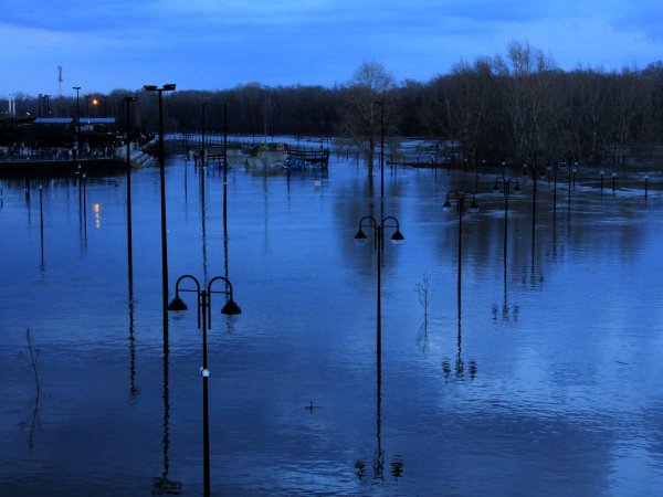 Урал в Оренбурге во время наводнения 2024 года. Фото 1743.ru
