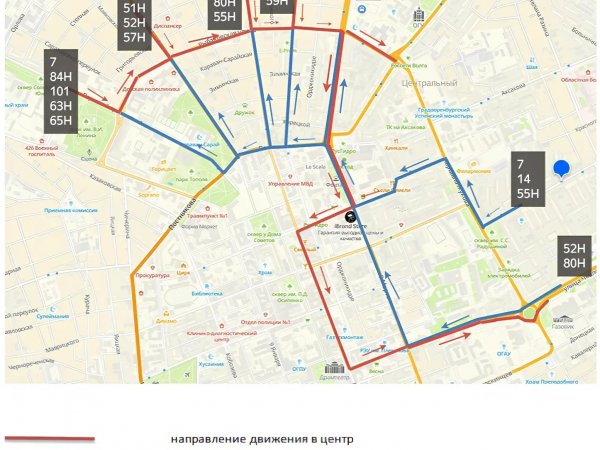 схема движения автобусов в связи с перекрытием дорог