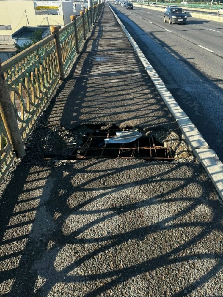 фото наркора о состоянии моста на Терешковой