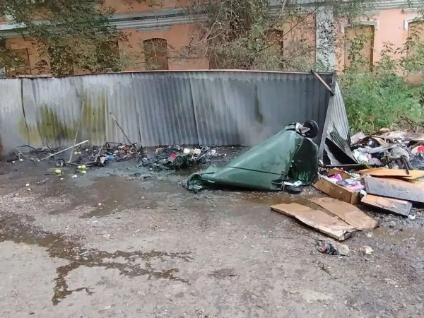 Мусорку в переулке Новый убрали.... огнем