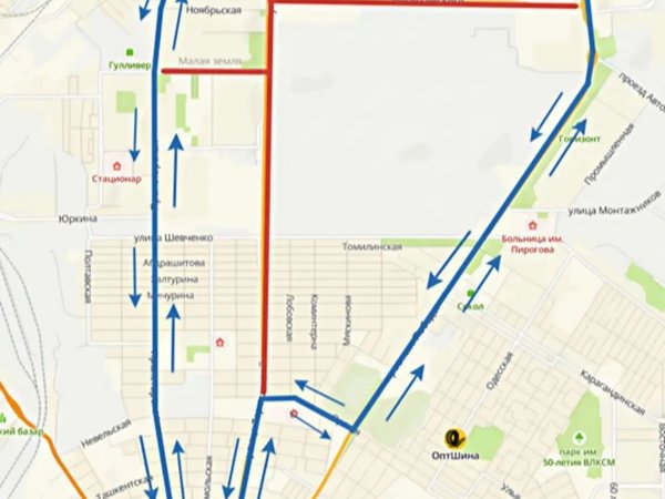 схема движения транспорта 23 августа