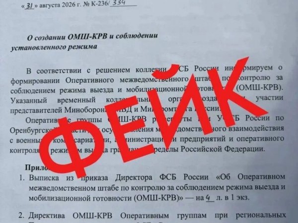 фейковый документ о мобилизации