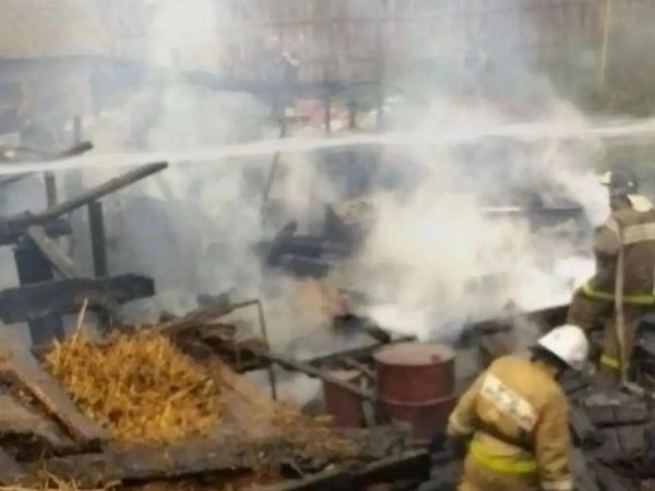 горела хозпостройка в Краснохолме